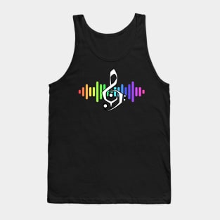 Power Clef - D - Soundwaves Rainbow Tank Top